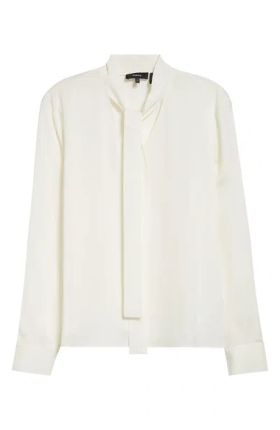 THEORY THEORY TIE NECK SILK SHIRT