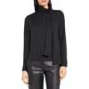 Theory Black Blouse With Scarf In Silk Woman In Black
