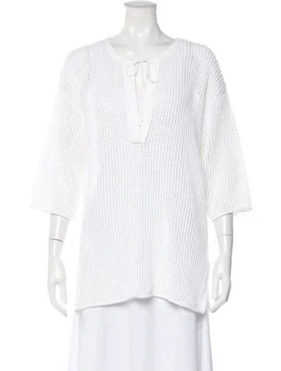 Pre-owned Theory Tie Neck Sweater W/ Tags In Neutral