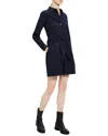 Theory Tie-waist Button-front Romper In Navy