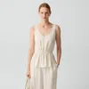 Theory Tie-waist Tank Top In Washed Stripe In White
