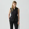 Theory Tie Waist Vest In Good Wool In Black