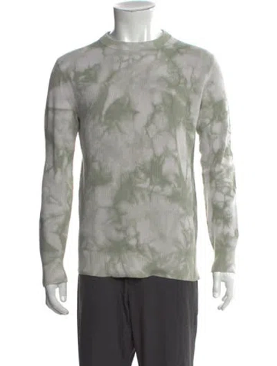 Pre-owned Theory Tie-dye Print Crew Neck Sweatshirt In Green
