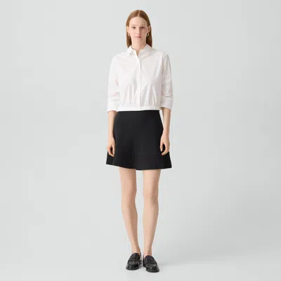 Theory Tiered Flare Skirt In Admiral Crepe In Black