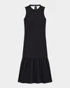 Theory Tiered Lightweight Wool Midi Dress
