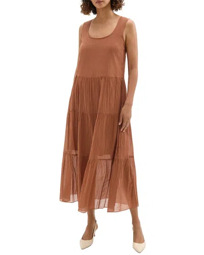 Theory Tiered Maxi Dress In Brown