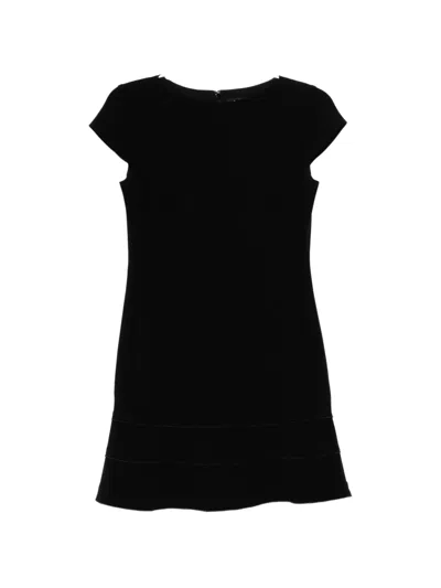 Theory Tiered-hem Cap-sleeve Dress In Black