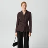 Theory Tie-waist Jacket In Washed Twill In Brown