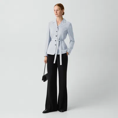 Theory Tie-waist Jacket In Washed Twill In Gray