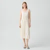 Theory Tie-waist Tank Dress In Washed Stripe In Neutral