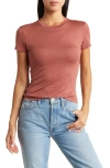 Theory Tiny Apex Organic Pima Cotton T-shirt In Walnut
