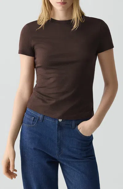 Theory Tiny Apex Organic Pima Cotton T-shirt In Brown