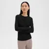 Theory Tiny Long-sleeve Tee In Organic Cotton In Black