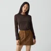 Theory Tiny Long-sleeve Tee In Organic Cotton In Gold