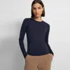 Theory Tiny Long-sleeve Tee In Organic Cotton In Marina