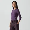 Theory Tiny Long-sleeve Tee In Organic Cotton In Purple
