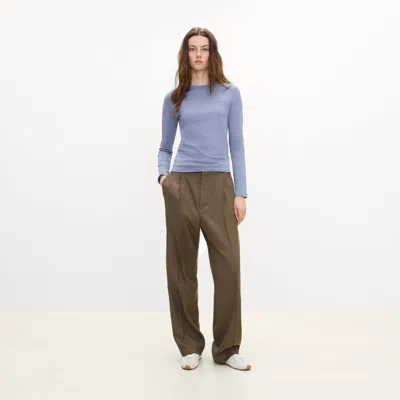 Theory Tiny Long-sleeve Tee In Organic Cotton In Blue