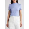 Theory Tiny Mock Neck Organic Pima Cotton T-shirt In Grotto