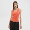 Theory Tiny Tank In Organic Cotton In Orange