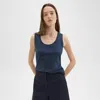 Theory Tiny Tank In Organic Cotton In Nocturne Navy