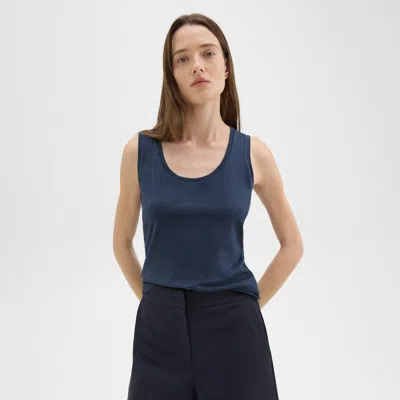 Theory Tiny Tank In Organic Cotton In Nocturne Navy