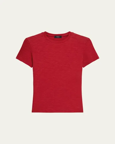 Theory Tiny Tee 2 Nebulous Organic Cotton Top In Red