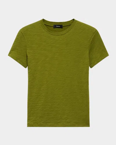 Theory Tiny Tee 2 Nebulous Organic Cotton Top In Green