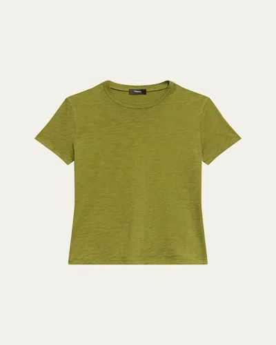 Theory Tiny Tee 2 Nebulous Organic Cotton Top In Green