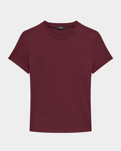 Theory Tiny Tee In Burgundy