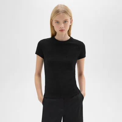 Theory Tiny Tee In Bouclé Jersey In Black
