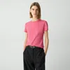 Theory Tiny Tee In Organic Cotton In Bright Pink