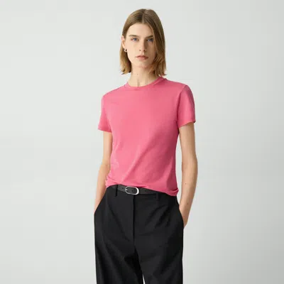 Theory Tiny Tee In Organic Cotton In Bright Pink