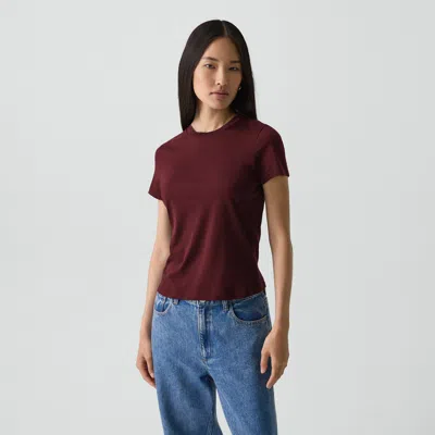 Theory Tiny Tee In Organic Cotton In Burgundy