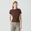 Theory Tiny Tee In Organic Slub Cotton In Brown