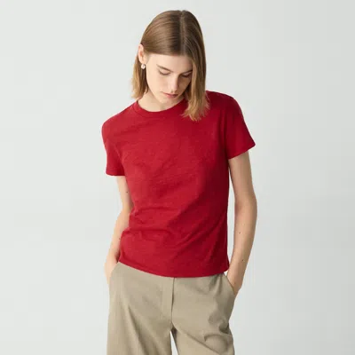 Theory Tiny Tee In Organic Slub Cotton In Cherry
