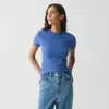 Theory Tiny Tee 2 Nebulous Organic Cotton Top In Denim Blue