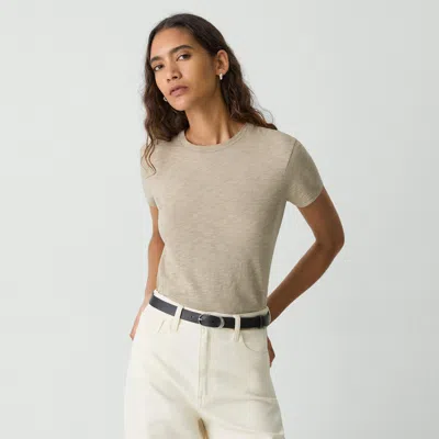 Theory Tiny Tee In Organic Slub Cotton In Soft Taupe