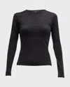 Theory Tiny Tee Long-sleeve Cotton T-shirt In Black