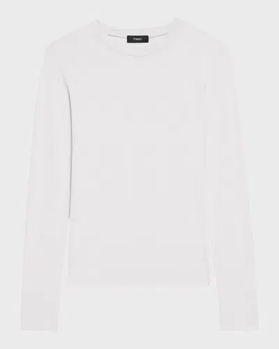 Theory Tiny Organic Pima Cotton Long Sleeve T-shirt In White
