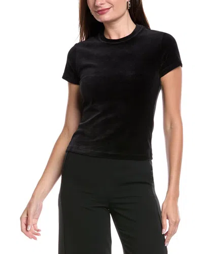 Theory Tiny Velour T-shirt In Black
