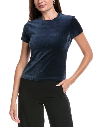 Theory Tiny Velour T-shirt In Blue