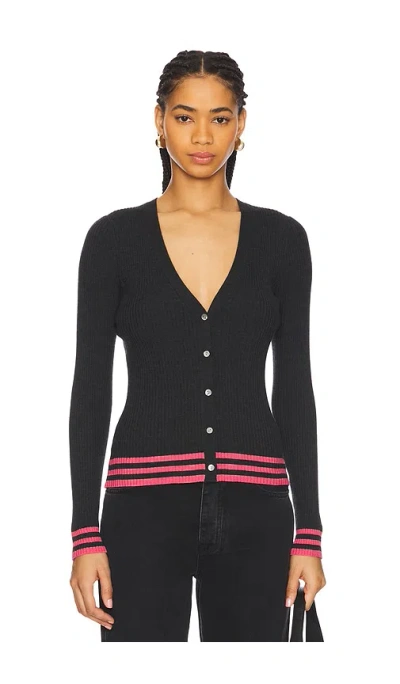 Theory Tipped Cardigan In Black