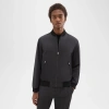Theory Tir Bomber Jacket In Stretch Wool In Dark Charcoal