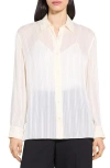 Theory Tonal Stripe Button-up Shirt In White