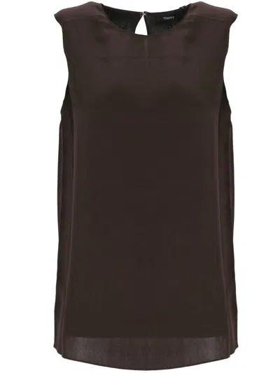 Theory Crewneck Sleeveless Top In Hickory