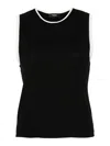 Theory Wool Knit Tank Top In Black