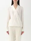 Theory Women's Draped Silk-georgette Blouse In Ivory