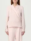 Theory Lapel Wrap Blush Blouse With V-neck