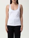 Theory Ribbed Scoop-neck Tank Top In White