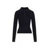 Theory Slim Ribbed Dark Navy Viscose Polo In Blue